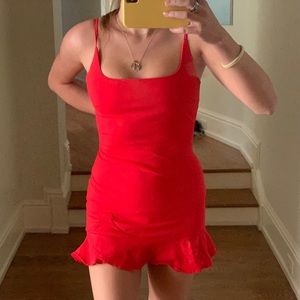 Red mini bodycon dress